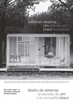 cartel de la exposición Diseño de sistemas: La escuela de Ulm y la compañía Braun.