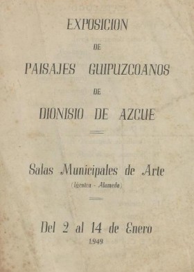 Dionisio Azcue margolariaren erakusketa, 1949an