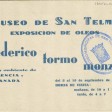 Folleto de la exposición de Federico Tormo Monzó en el Museo San Telmo