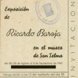 Ricardo Barojaren San Telmo Museoan izandako erakusketarako gonbidapena